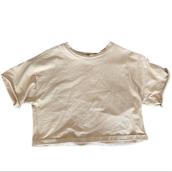 Beige Crop Top Tee - Picture 1 of 2